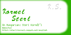 kornel sterl business card